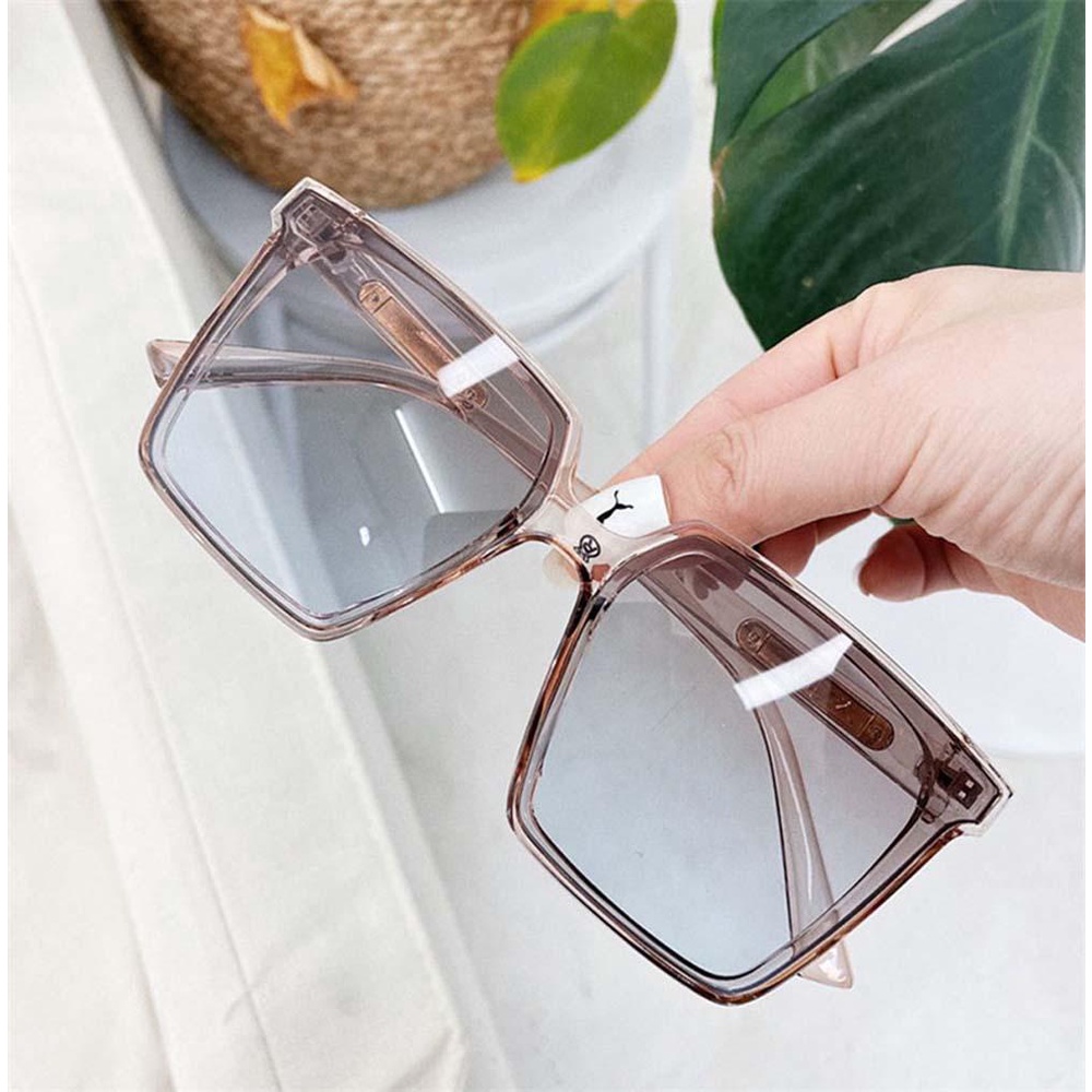 Kính Mát Gọng Vuông Oversize Màu Gradient Phong Cách Hàn Quốc Dễ Phối Đồ Thời Trang Cho Nữ