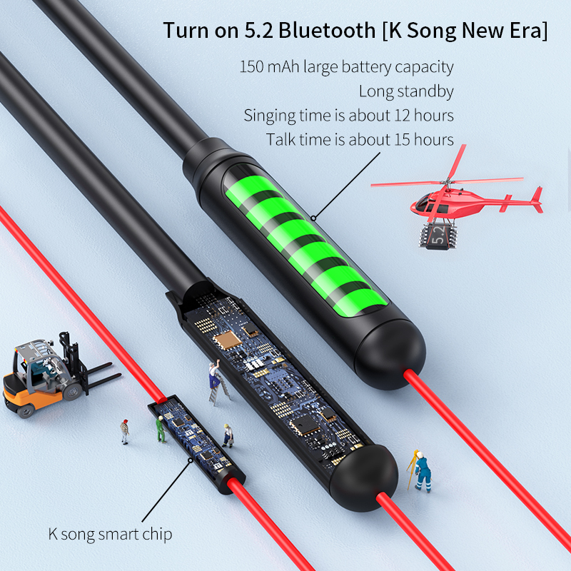 K Song T550 Treo Cổ Thể Thao Chuyên Dụng Tai Nghe Bluetooth HiFi Âm Thanh Nổi Giảm Tiếng Ồn Thông Minh Tai Nghe Không Dây Có Micrô