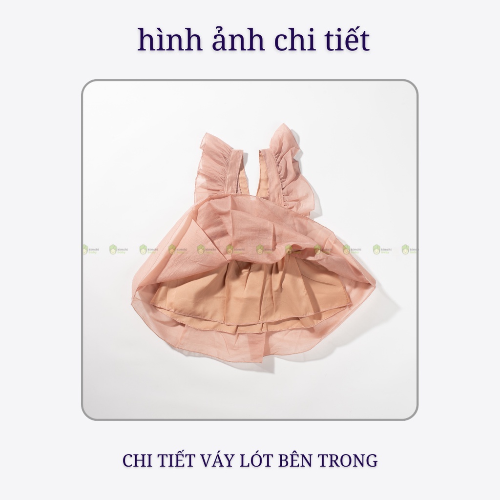 Váy 2 Dây Vải Voan Tơ Bé Gái Điệu Đà Cho Bé Mặc Đi Chơi, Đi Học CKV05