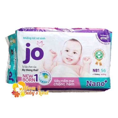 Miếng lót sơ sinh jo newborn1 - NB1 56 miếng