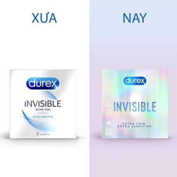 Bao cao su Durex Invisible Extra Thin hộp 3 chiếc siêu mỏng bcs tàn hình Sói.official