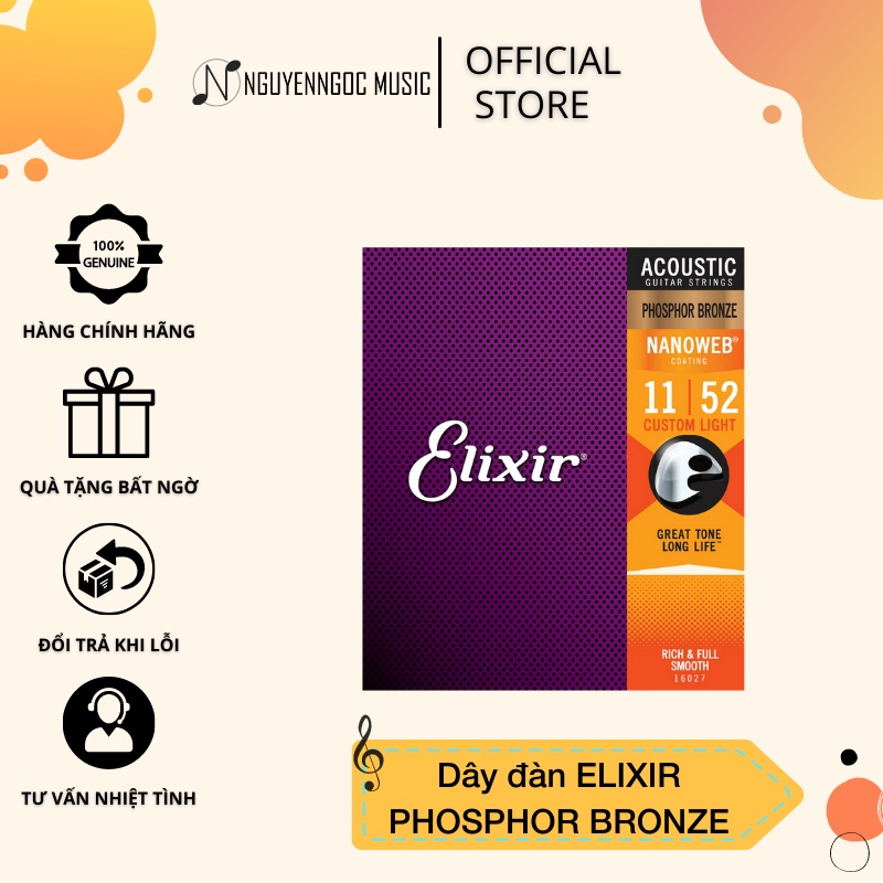 Dây Đàn Guitar Elixir Cao Cấp, Chính Hãng