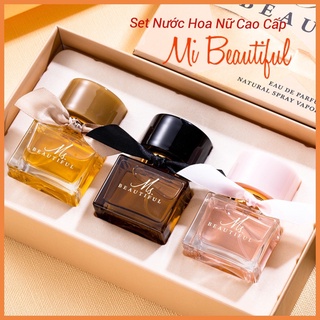 Set 3 lọ nước hoa nữ cao cấp MIBeautyful thơm lâu nhẹ nhàng quyến rũ tinh tế/ có tách set