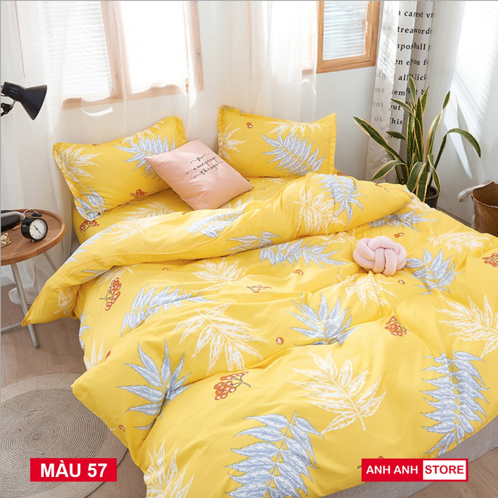 Bộ Vỏ Chăn Ga Gối Cotton Poly Hàn 4 món nhập khẩu, hoạ tiết sang trọng - Màu 50 | BigBuy360 - bigbuy360.vn