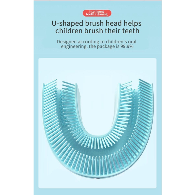 Bàn chải đánh răng điện hình chữ U chất liệu silicon cho bé