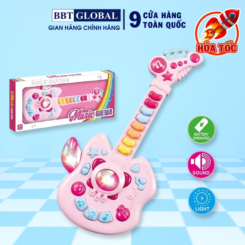 Đồ chơi âm nhạc đàn guitar cho bé, âm thanh vui nhộn, nhiều phím BBT Global - 665Q