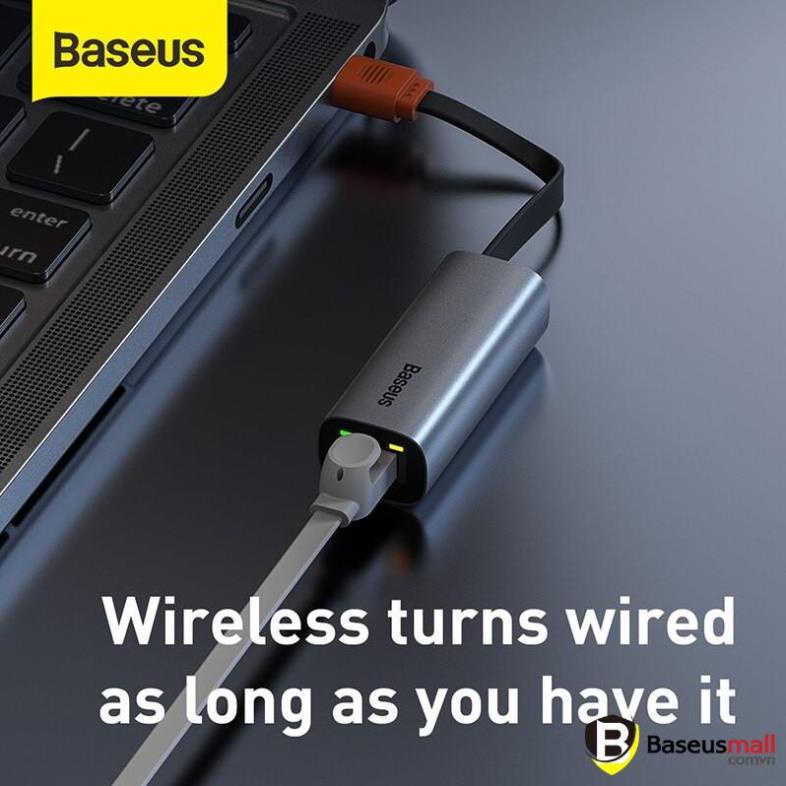 Baseus -BaseusMall VN Đầu chuyển cổng USB Type A/Type C sang cổng mạng LAN Baseus Steel Cannon Series