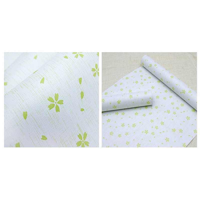 DECAL 1m Giấy dán tường khổ rộng 45cm ( có sẵn keo ) - HOA 5 CÁNH XANH LÁ ELL252 | BigBuy360 - bigbuy360.vn