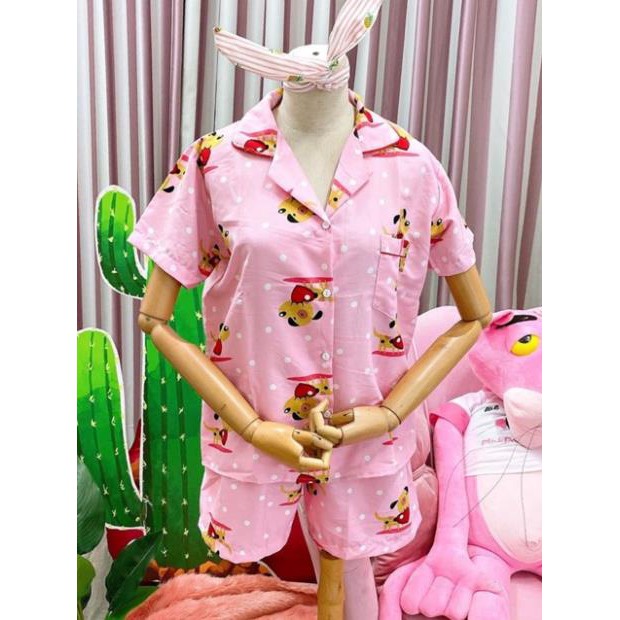 Đồ Bộ Pijama Kate Thái Hình Dễ Thương Tay Ngắn Quần Đùi Không Viền Dưới 58KG P1