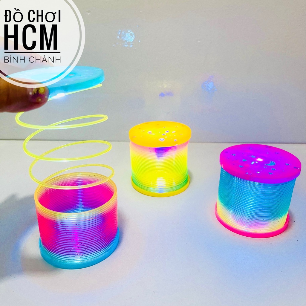 Đồ chơi trẻ em lò xo cầu vòng ma thuật có đèn chiếu sáng ngôi sao rainbow dễ thương dành cho bé khám phá