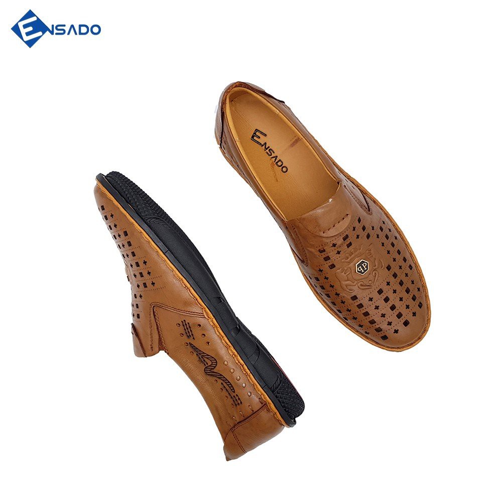 Giày Lười Hè Giày Mùa Hè Nam Da Bò Đẹp Độc Đáo Ensado LH0916