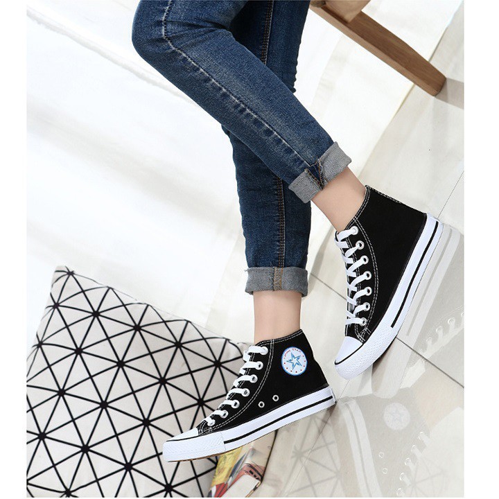 Gìay CLASSIC Nam Nữ Đen Cổ Cao, Cao Cấp - (SP01)_Giacucsoc