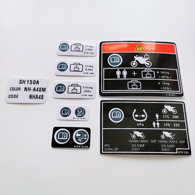 Tem thông số Honda cho xe SH Ý, Dylan, @, PS