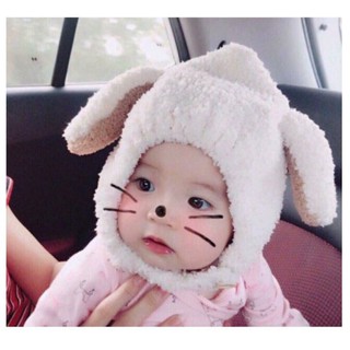 Mũ len cài cúc tai cừu cho bé trai bé, gái cực đẹp, cực ấm