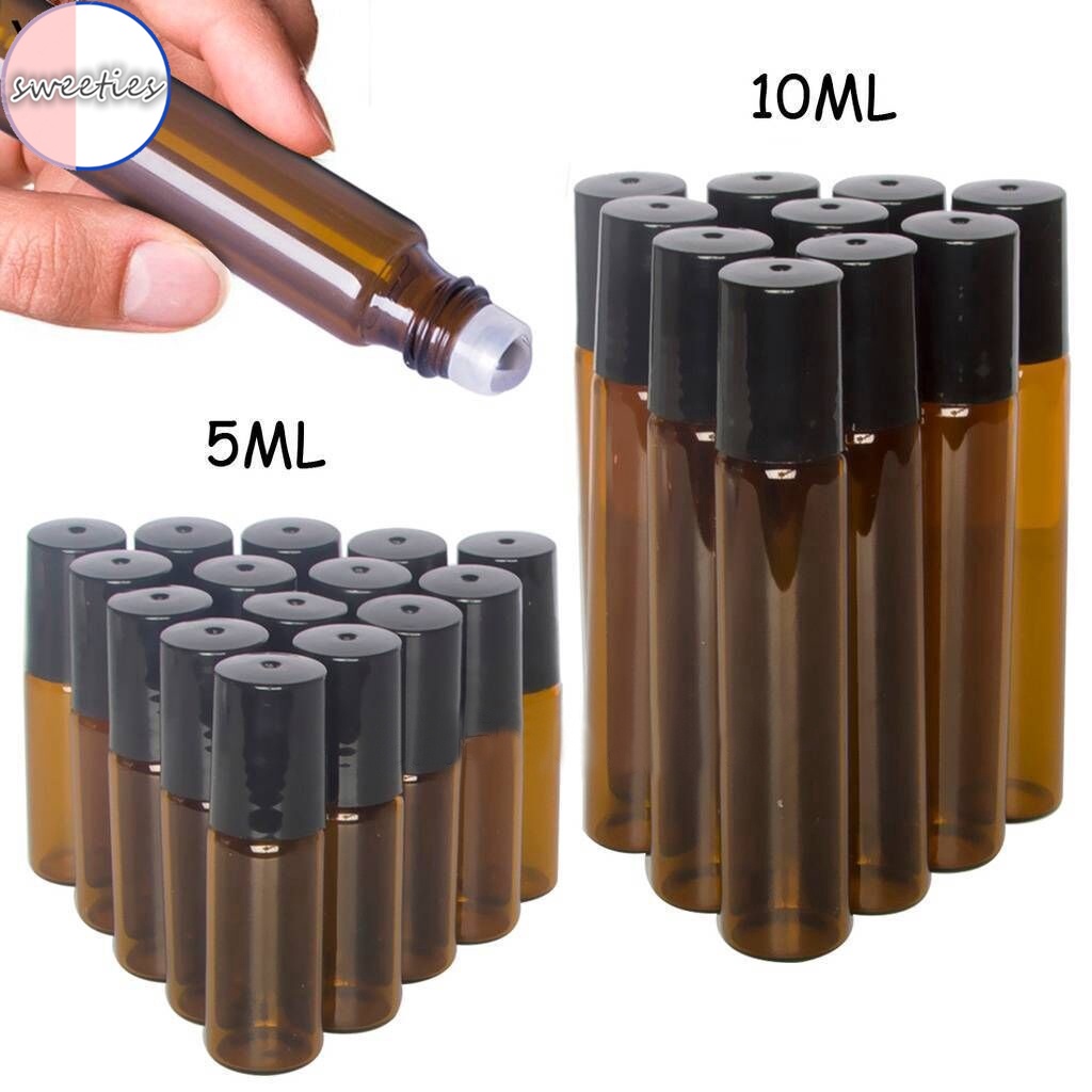 Set 1 / 5 Chai Thủy Tinh Rỗng 5ml 10ml Đựng Tinh Dầu Dạng Lăn Tiện Dụng