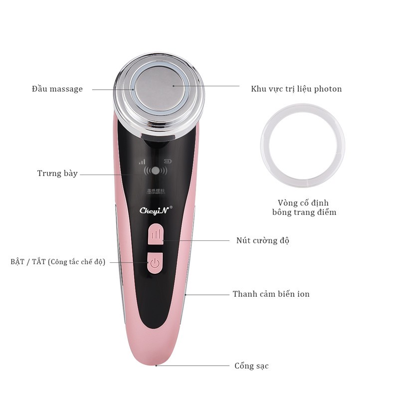 [Mã FMCGMALL - 8% đơn 250K] Máy chăm sóc làm sạch da mặt CkeyiN EMS có đèn led sử dụng điện tiện dụng | BigBuy360 - bigbuy360.vn