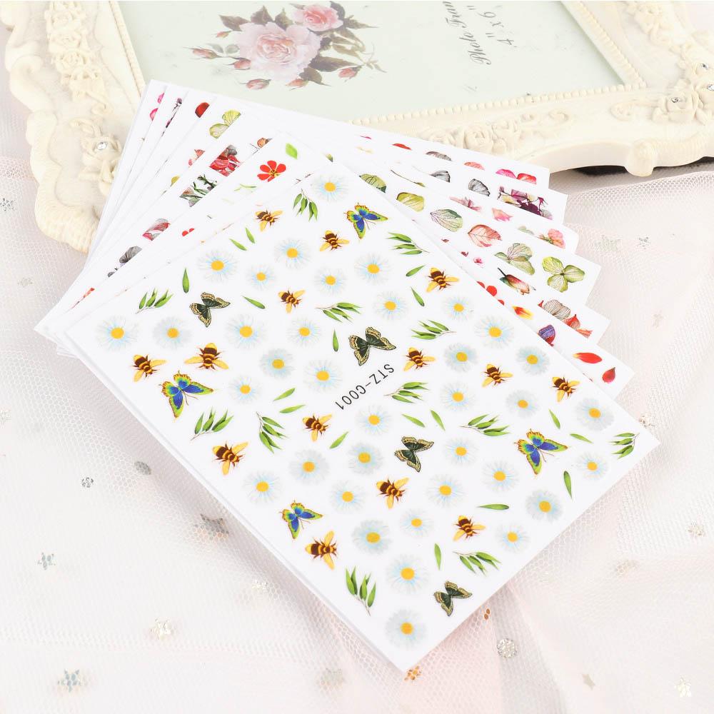 Miếng Dán Hình Trang Trí Móng Họa Tiết Hoa Lá 3d Xinh Xắn Cho Nữ