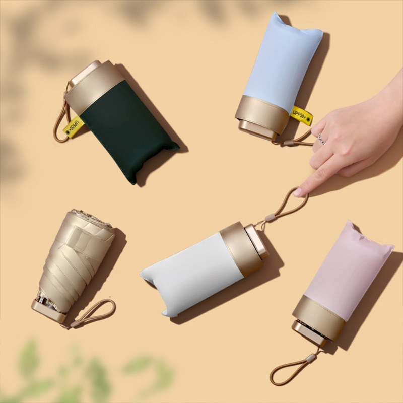 Dù Gấp 6 Khúc Chống Tia UV Thiết Kế Nhỏ Gọn Siêu Nhẹ Tiện Dụng Mang Theo Du Lịch