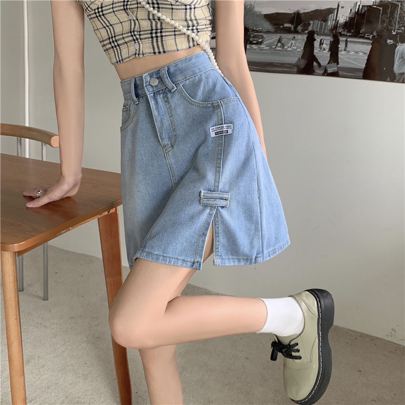 Chân váy jean Lưng Cao Thiết Kế Mới Thời Trang Mùa Hè Dành Cho Nữ