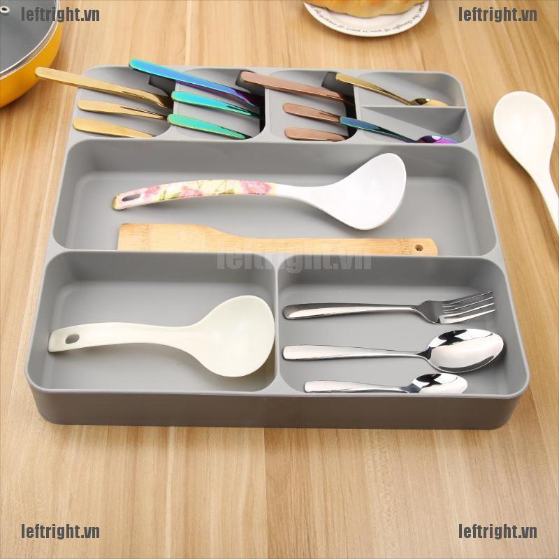 Khay nhựa đựng muỗng nĩa có ngăn phân chia tiện dụng cho nhà bếp