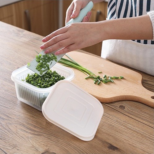 Hộp đựng hành tỏi, hộp nhựa đựng thức ăn tủ lạnh tách nước giúp thực phẩm tươi lâu