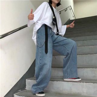 [ORDER-CÓ BIG SIZE] Quần bò Jean ống rộng oversize hip hop Ulzzang màu nhạt có đường vân siêu chất 😍