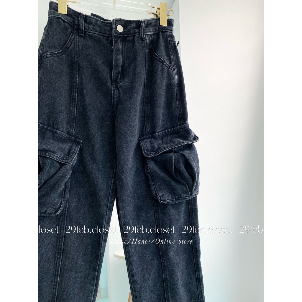 Quần jeans suông cạp cao túi hộp 2 bên - 29feb.closet - Q45
