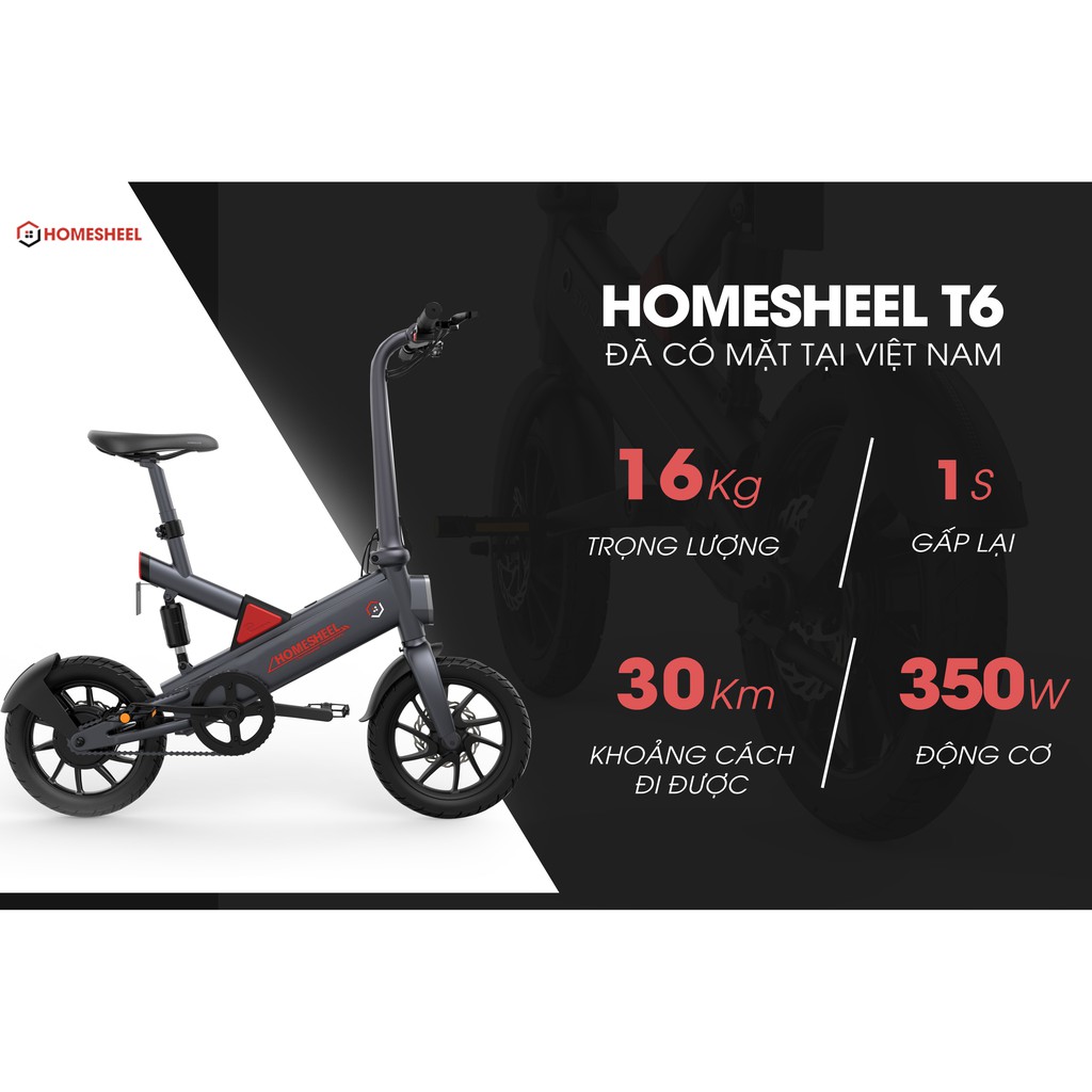 XE ĐIỆN GẤP HOMESHEEL T6 MÀU ĐỎ