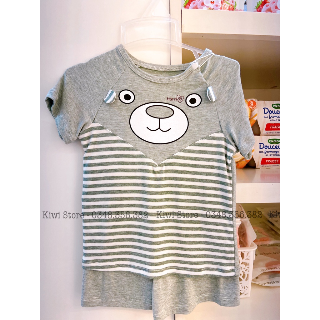 Bộ Raglan cộc tay Modal kẻ Bons99 cho bé