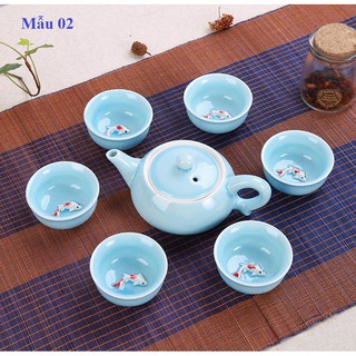 Bộ Ấm Chén 3D hình cá cao cấp