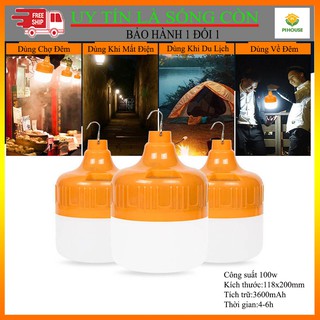 [SẬP SÀN RỒI] BÓNG ĐÈN LED TÍCH ĐIỆN 100W CÔNG TẮC 3 CHẾ ĐỘ SÁNG