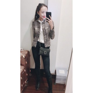 Áo  Dạ Tweed Cổ Tàu- Dày Dặn