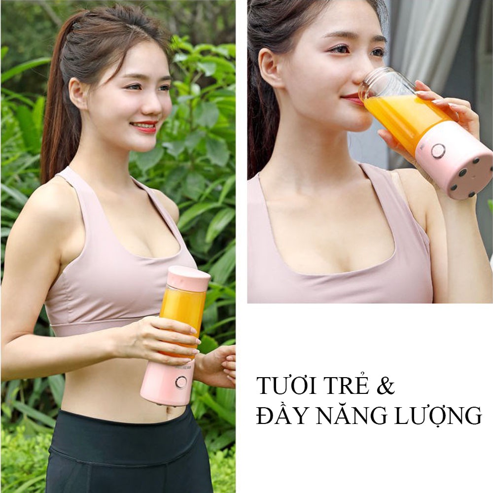 Máy xay sinh tố pin cầm tay mini tiện dụng Meling, xay nước ép hoa quả, xay đá, nghiền nhỏ thực phẩm.