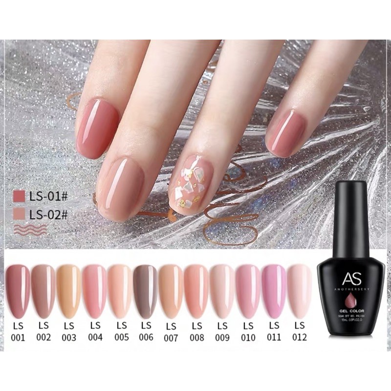 Sơn gel màu hồng và màu nude mã LS dòng sơn AS Đảm Bảo Chuẩn Chính Hãng
