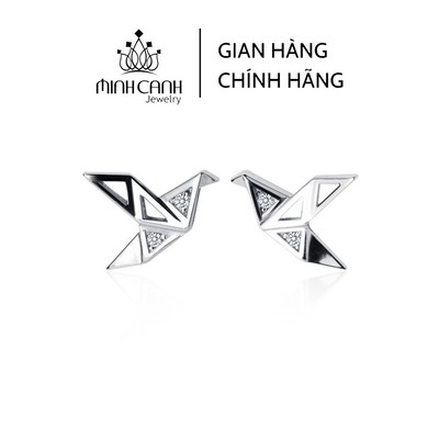 Khuyên Tai Chim Hạc Đính Đá - Minh Canh Jewelry