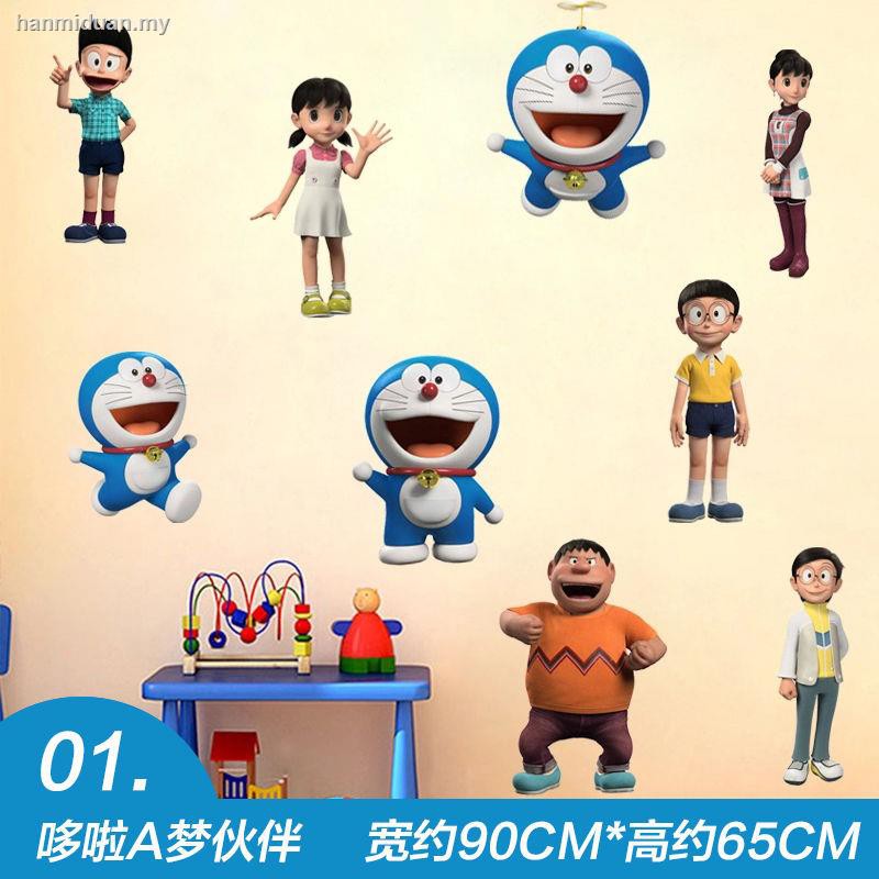 Miếng Dán Tường Trang Trí Phòng Ngủ Cho Bé Hình Doraemon Đáng Yêu