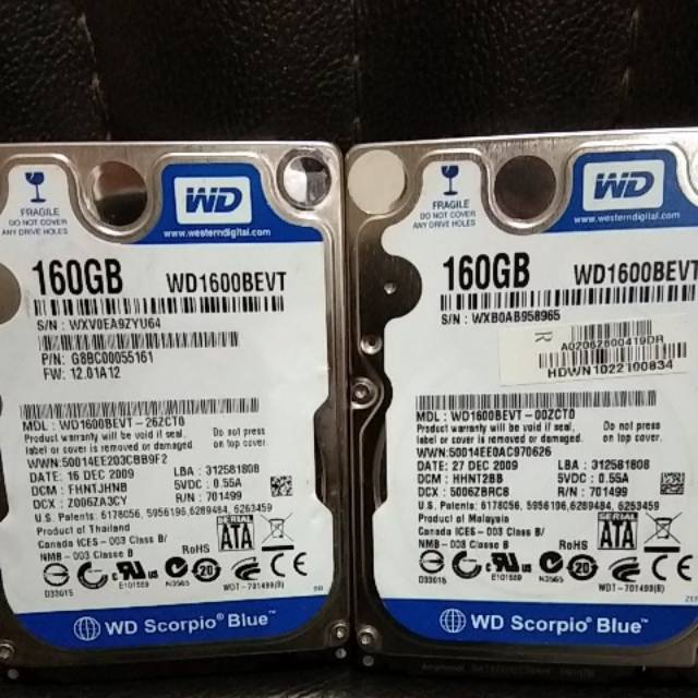 Ổ Cứng Laptop Wdc 160gb