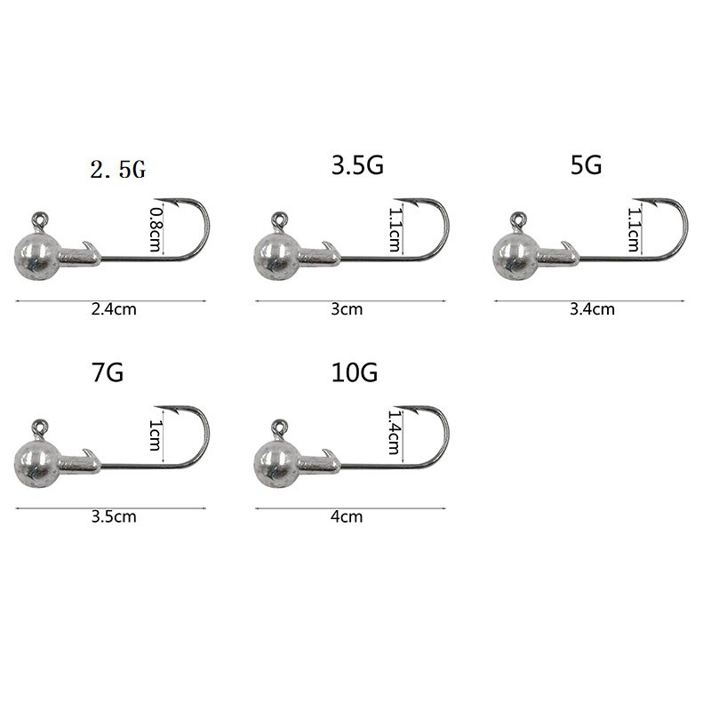1pc shengyao chì jig head 2,5g / 3,5g / 5g / 7g / 10g chì jig hook câu cá jig hooks picker phụ kiện câu cá