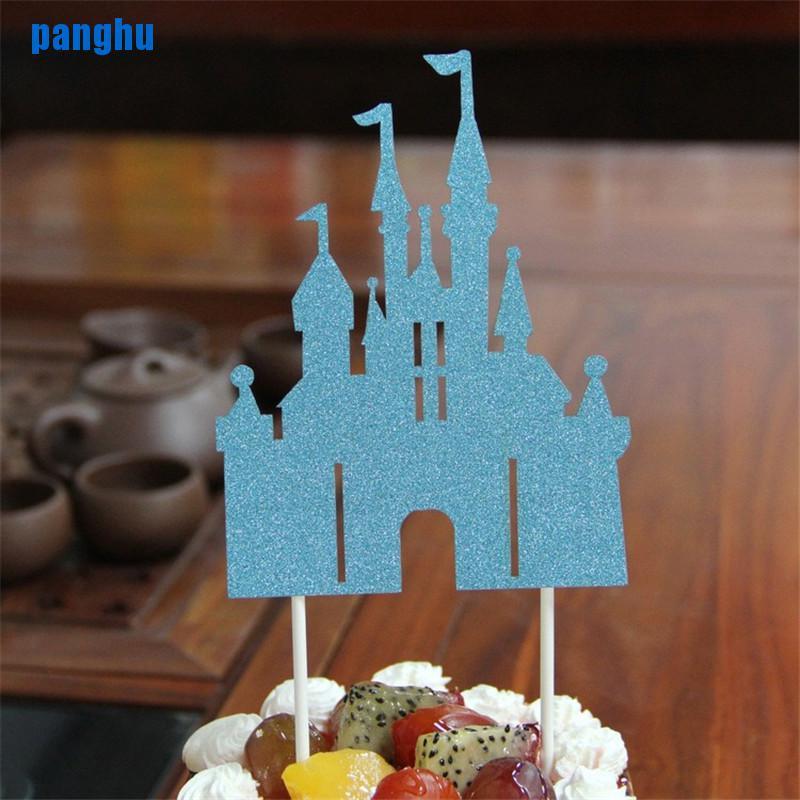 [pang] castle cupcake cake topper creative cake flags birthday decor party supplies [VN]