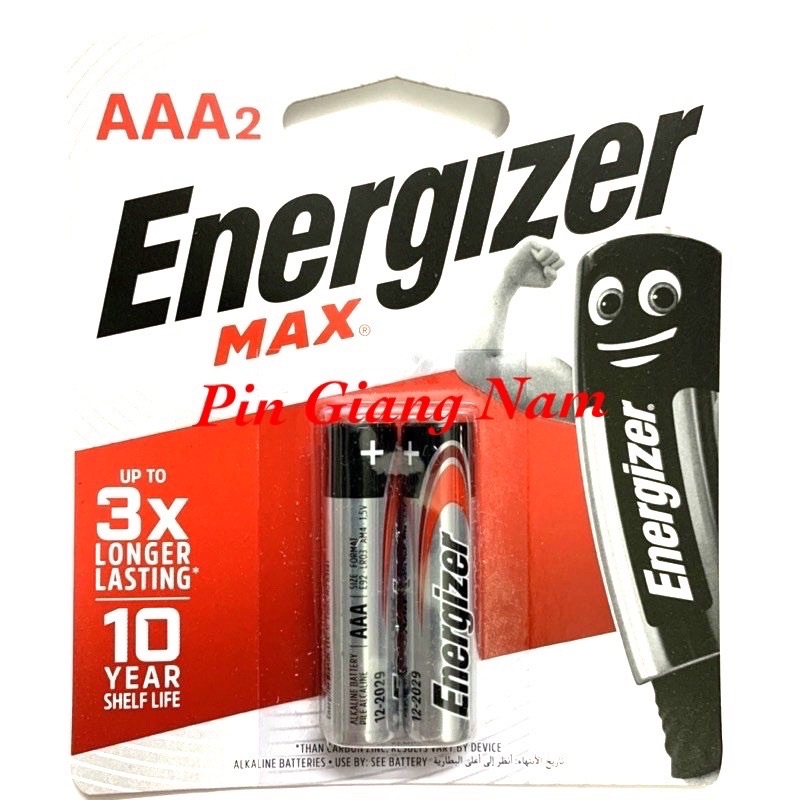 Pin AAA Energizer E92BP2/ Pin đũa Energizer vỉ 2 viên