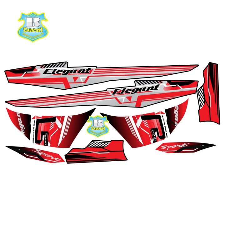 ( Quí khách vui lòng mang ra tiệm cho thợ dán ) Tem elegant 50 2016 R trắng đỏ đen