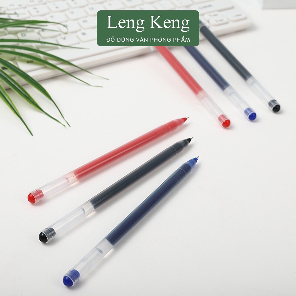 Bút gel ngòi 0.5mm văn phòng phẩm Leng Keng màu đen đỏ xanh B65