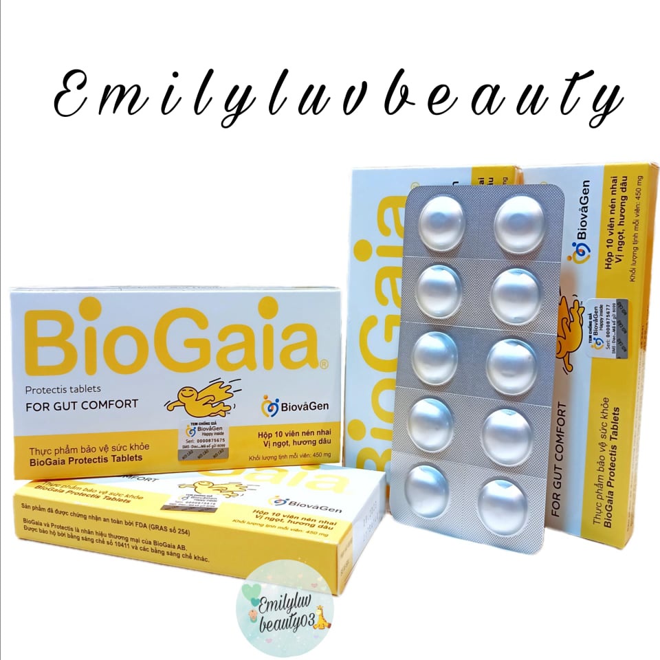 Men Vi Sinh Biogaia Protectics Dạng Viên Nhai Hộp 10 Viên Date Xa