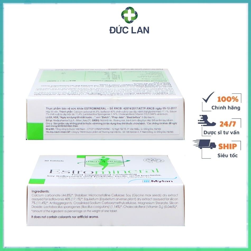 VIÊN UỐNG ESTROMINERAL CUNG CẤP ESTROGEN TỰ NHIÊN CHO CƠ THỂ, HỖ TRỢ CẢI THIỆN NỘI TIẾT TỐ NỮ