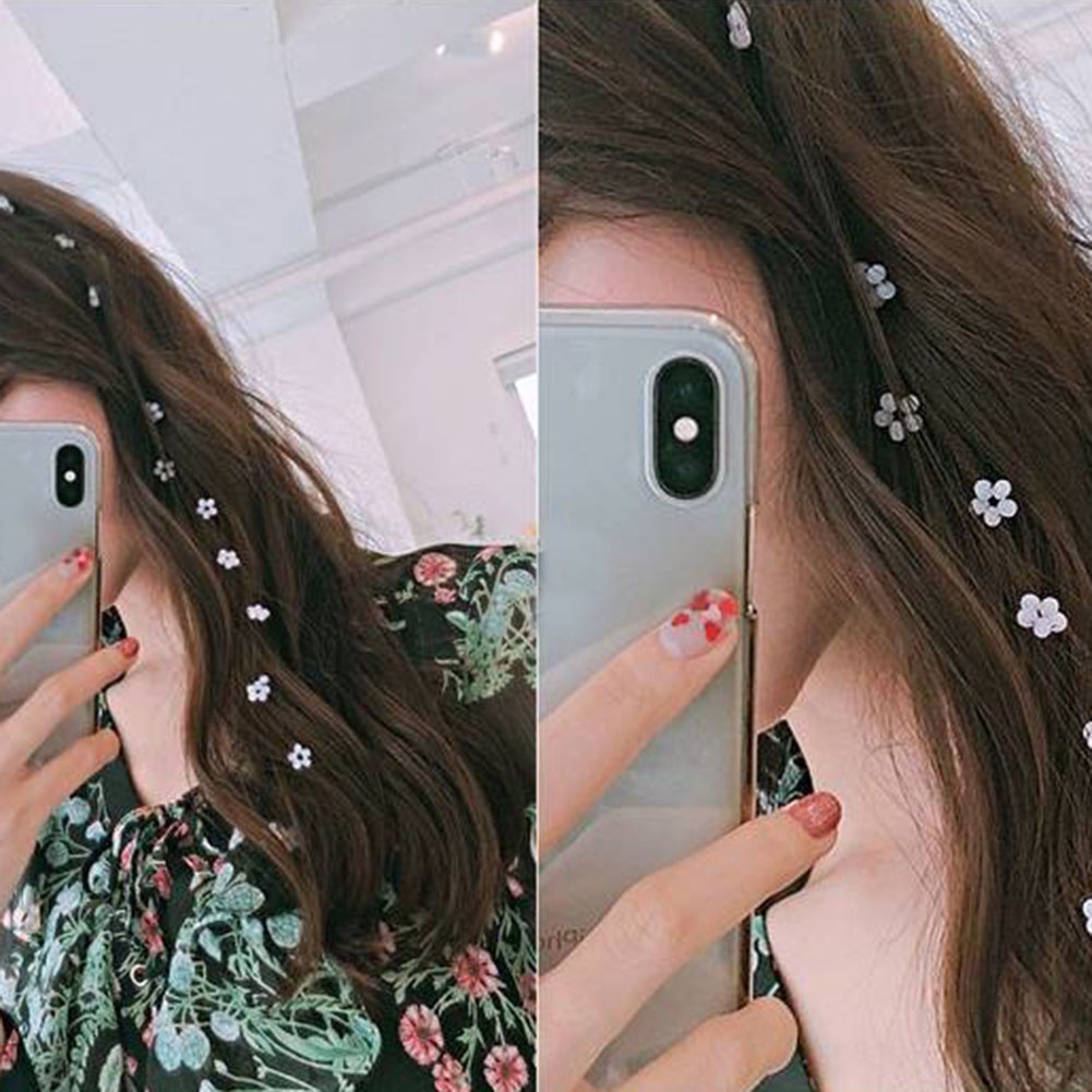 Kẹp tóc dáng dài đính họa tiết hình hoa giản dị cho nữ YOML