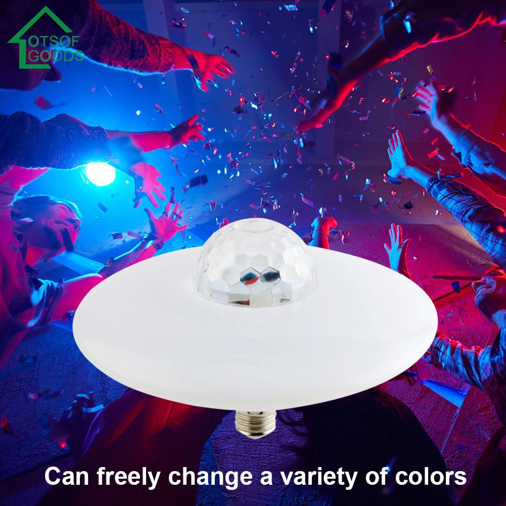 LED Bluetooth Music Light E27 RGB UFO Saucer Ceiling Lamp Bar Party Decor