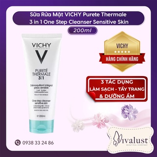 Sữa Rửa Mặt VICHY Purete Thermale One Step Cleanser 3 In 1 (200ml) - Tẩy Trang 3 Tác Dụng