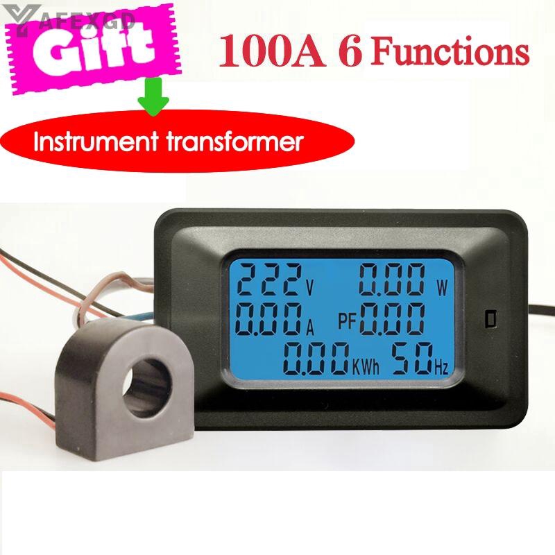 Thiết bị đo công suất điện có màn hình hiển thị LCD AC 110 ~ 250V 100A