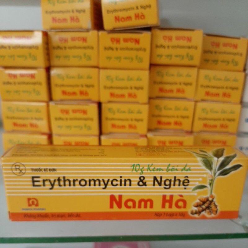 Kem bôi ngoài da Ery & Nghệ Nam Hà 10g - Kháng khuẩn, ngừa thâm mụn, liền da.