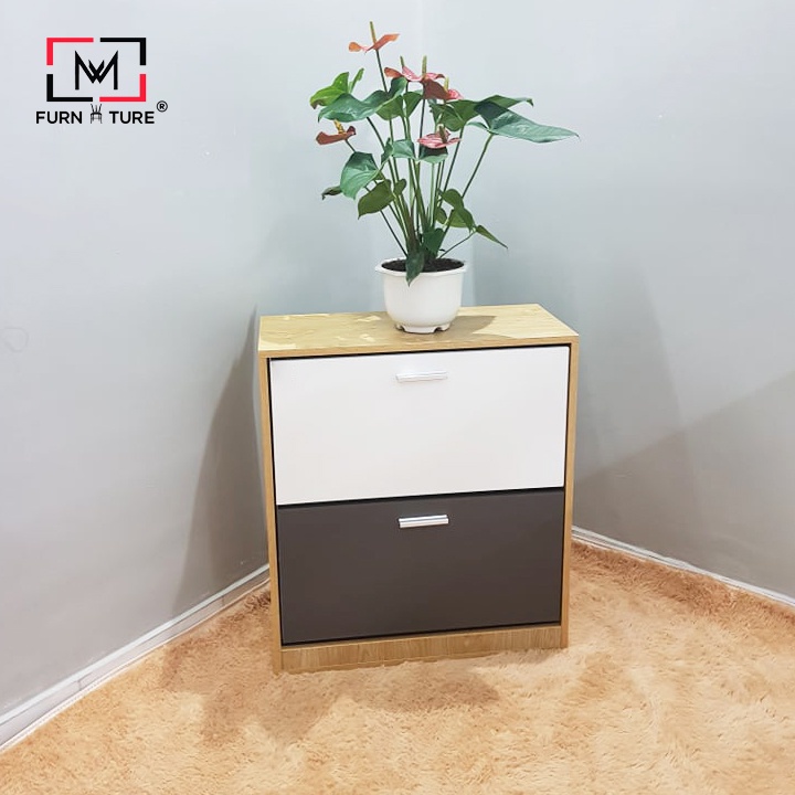 Tủ giày thông minh 2 tầng cánh quạt thương hiệu MW FURNITURE size 80x30x80 cm - Nội thất căn hộ